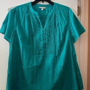 3/$10 Plus Size Teal Button-Front Women's Top